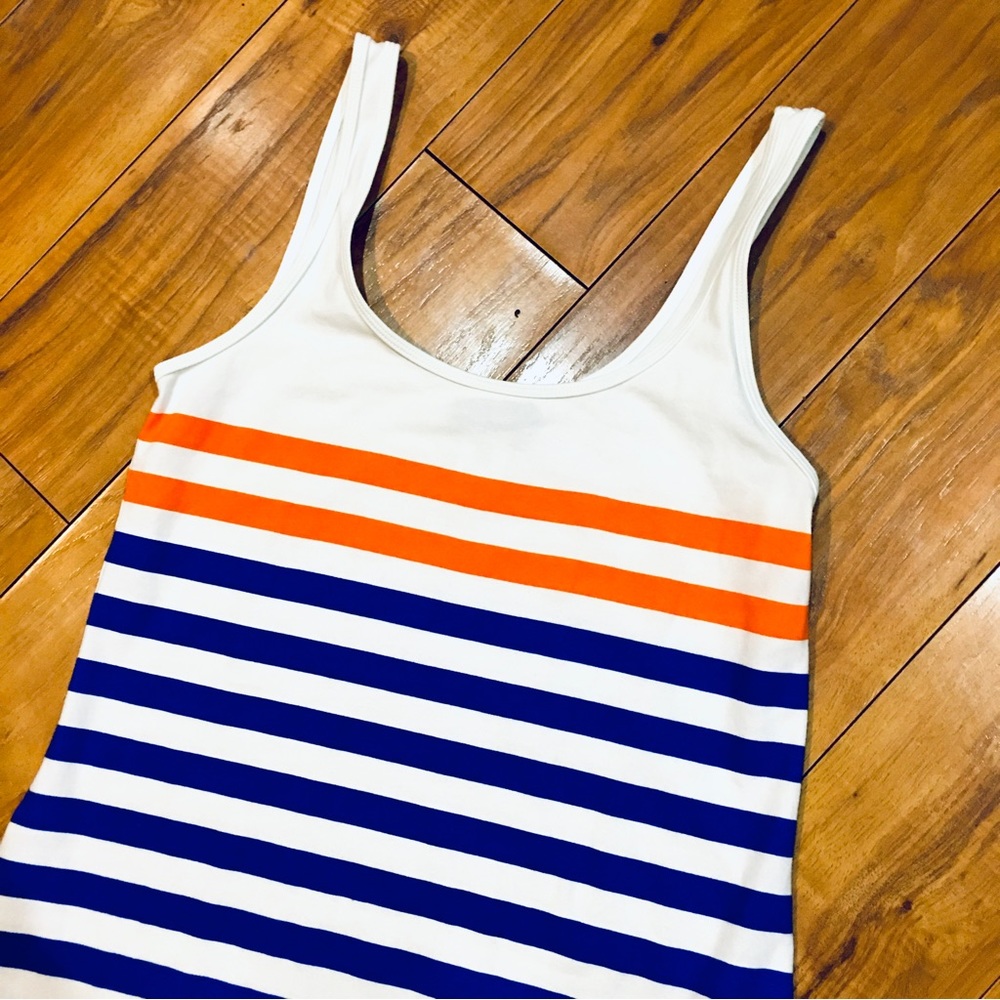 Tommy Bahama striped blue orange mini tank dress beach summer pool small